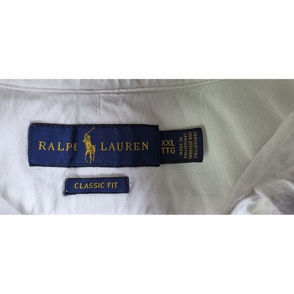 Polo Ralph Lauren Men's XXL TTG White Short Sleeve Dress Shirt - Picture 3 of 11